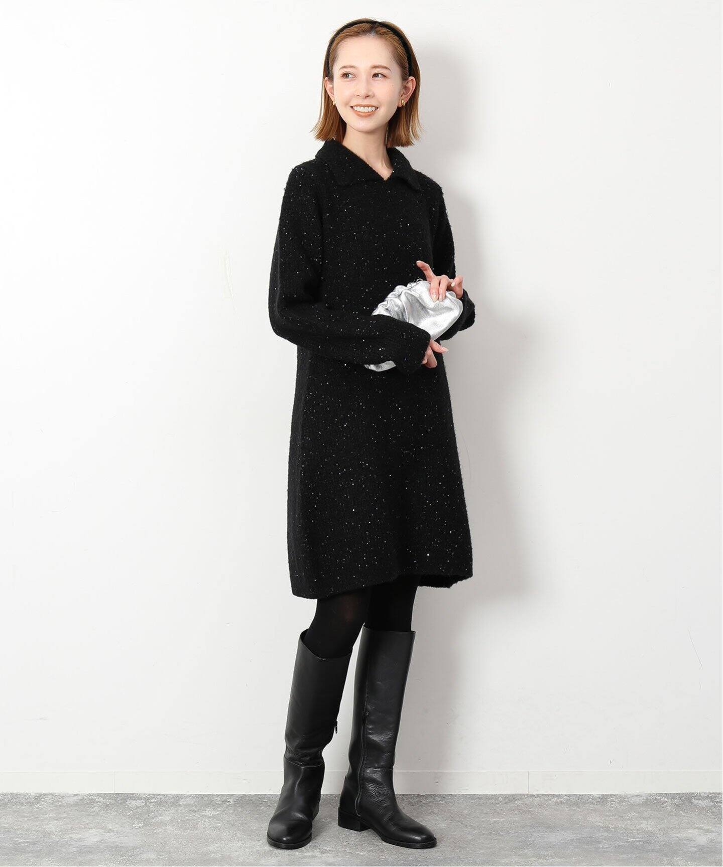 スパンコールニットミニワンピース（ワンピース）｜SLOBE IENA  