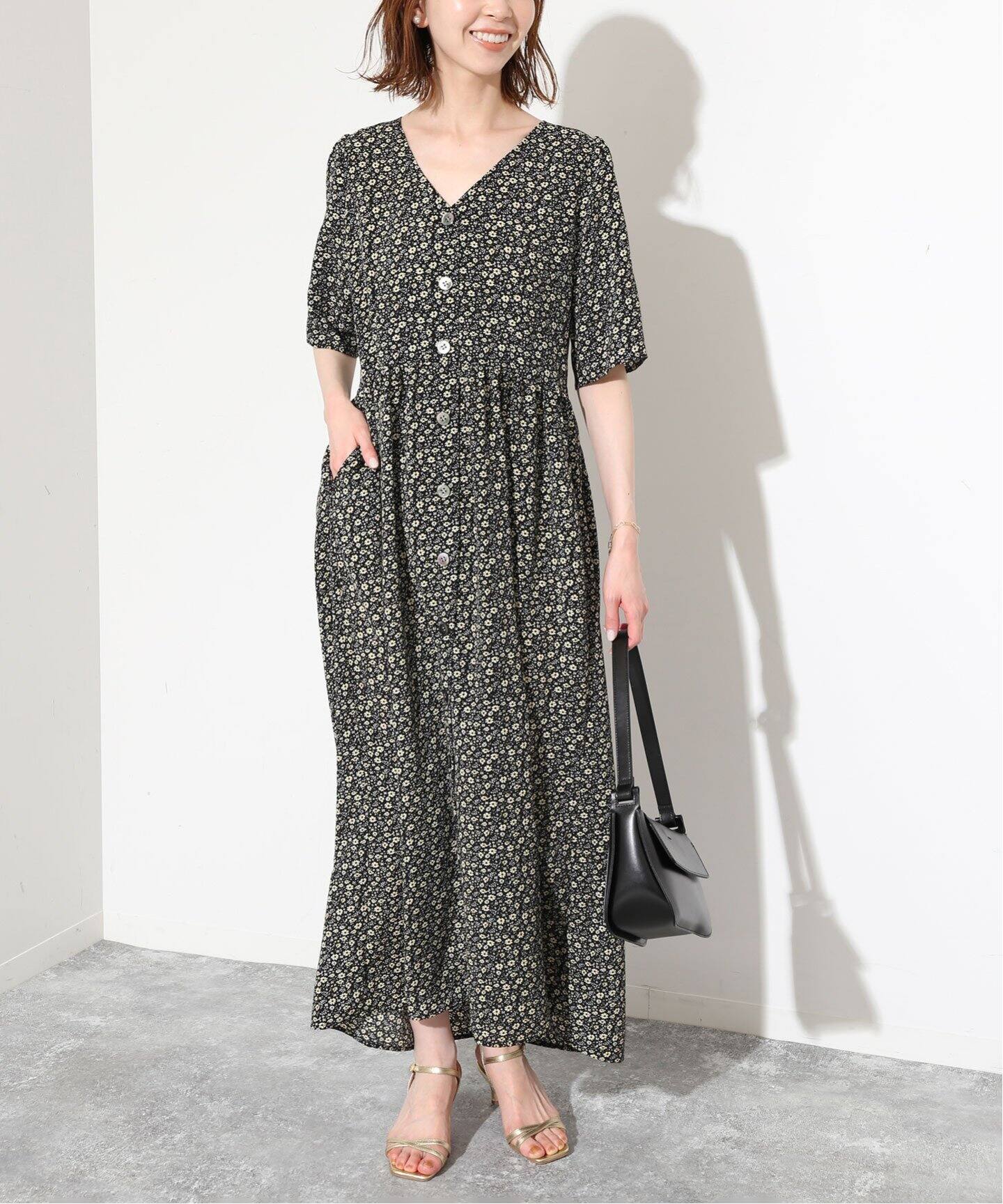 Fleurプリントフロントボタンワンピース（ワンピース）｜SLOBE IENA  