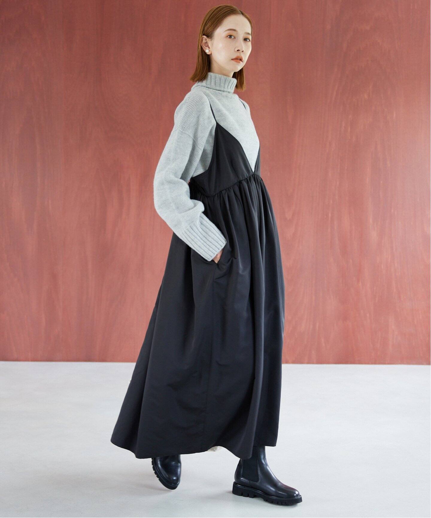 タフタ ギャザーキャミワンピース（ワンピース）｜SLOBE IENA  