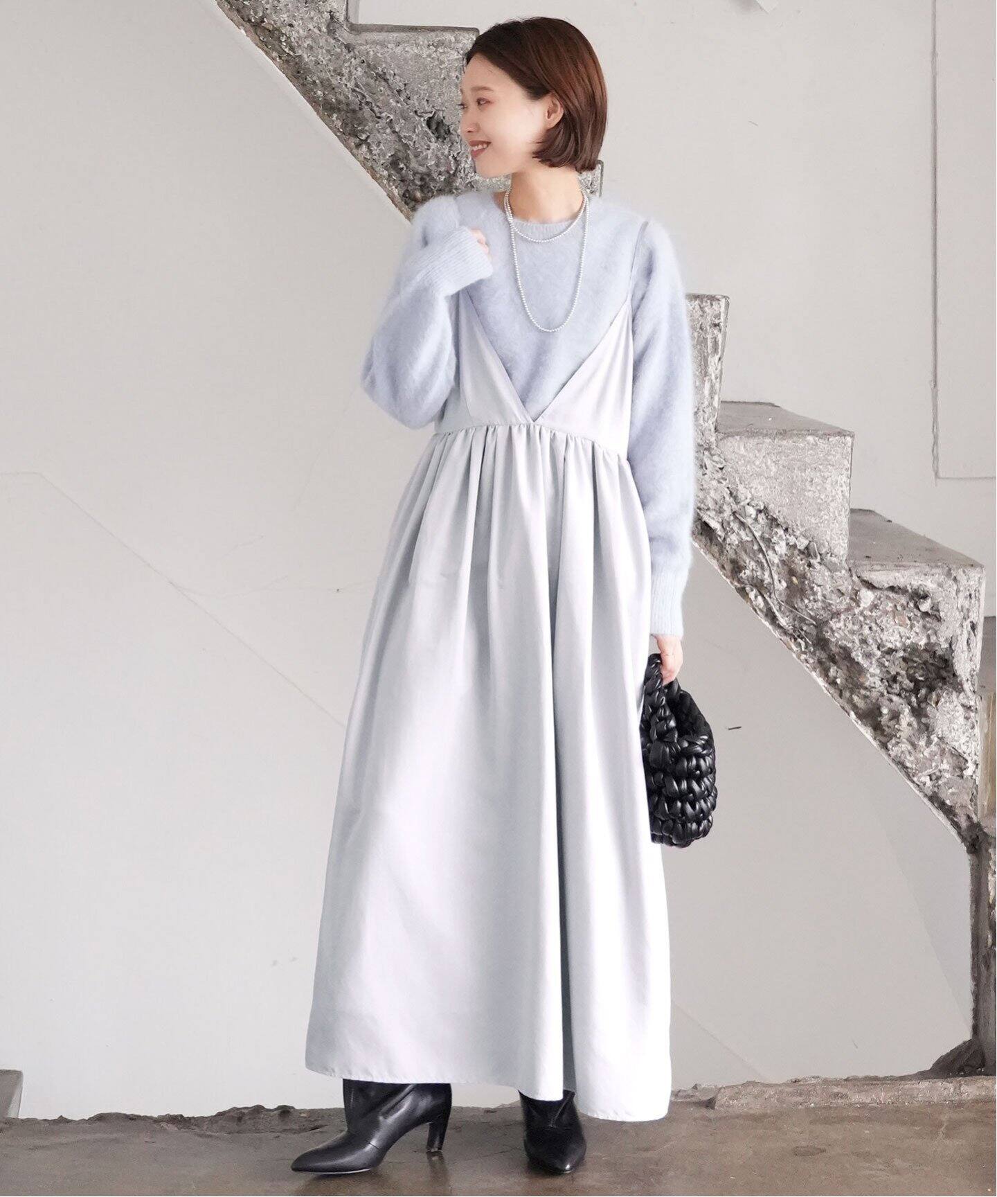 タフタ ギャザーキャミワンピース（ワンピース）｜SLOBE IENA  