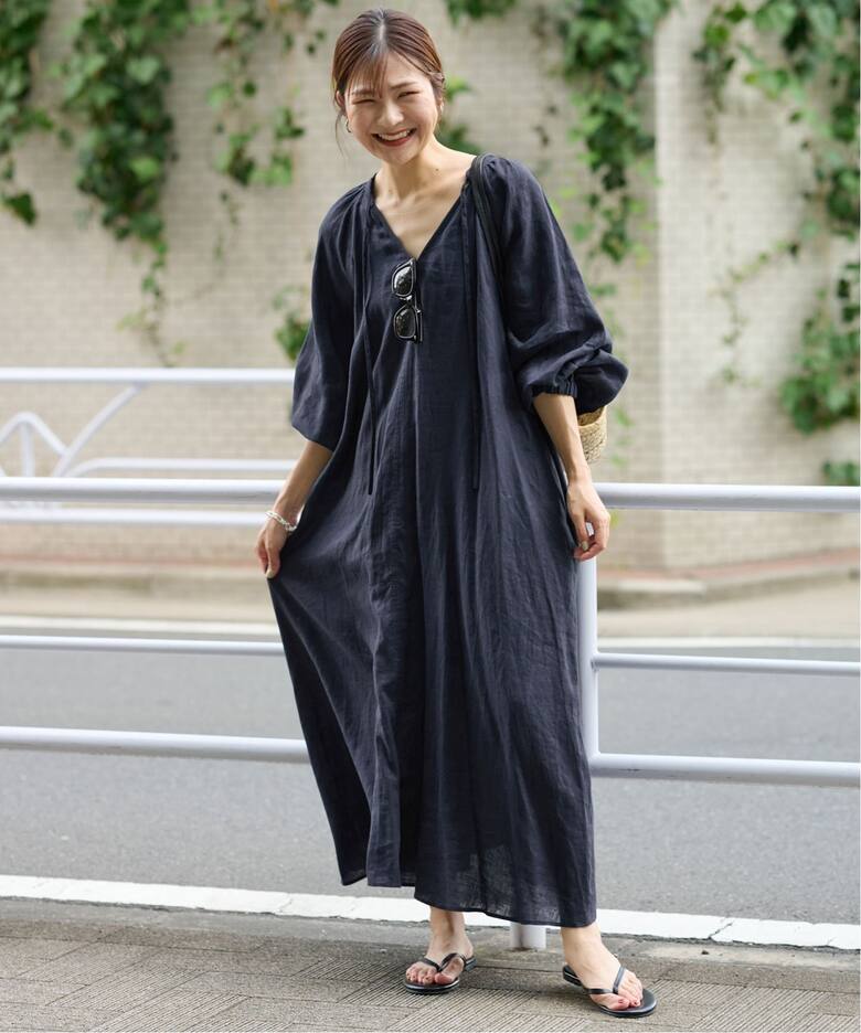 追加》ボリュームスリーブリネンワンピース（ワンピース）｜SLOBE IENA  