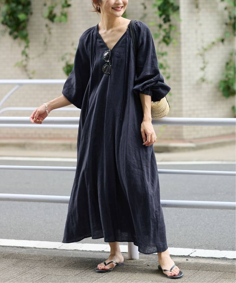 追加》ボリュームスリーブリネンワンピース（ワンピース）｜SLOBE IENA  