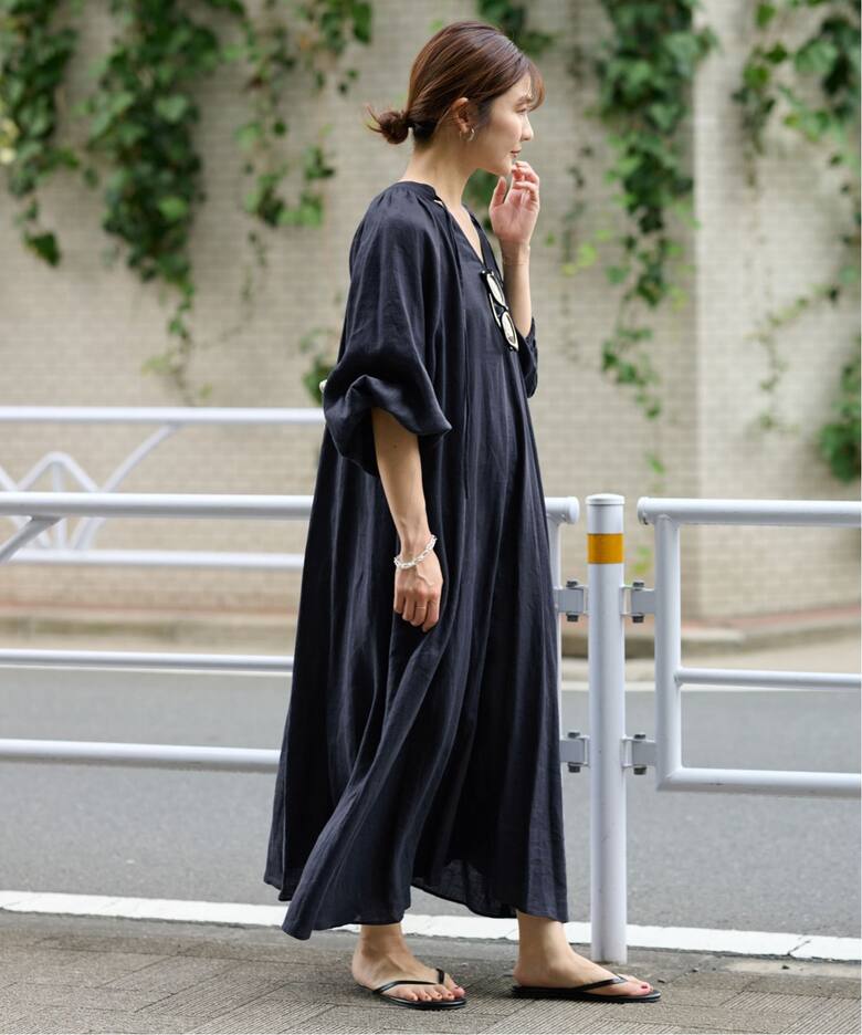 追加》ボリュームスリーブリネンワンピース（ワンピース）｜SLOBE IENA  