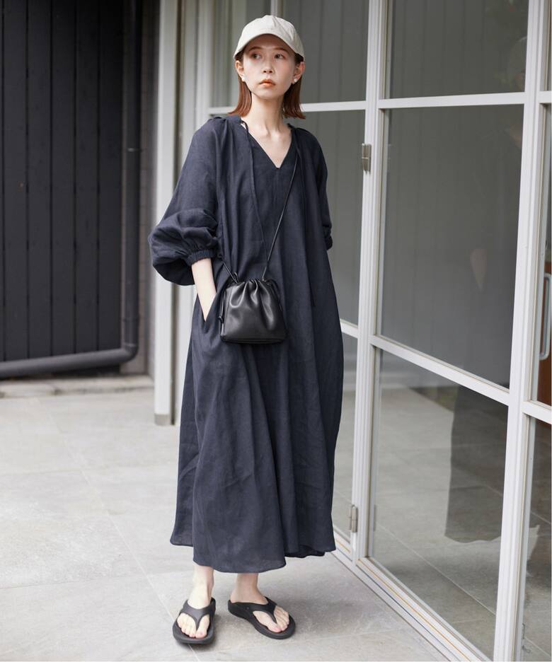 追加》ボリュームスリーブリネンワンピース（ワンピース）｜SLOBE IENA  