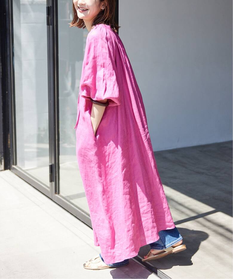 追加》ボリュームスリーブリネンワンピース（ワンピース）｜SLOBE IENA  