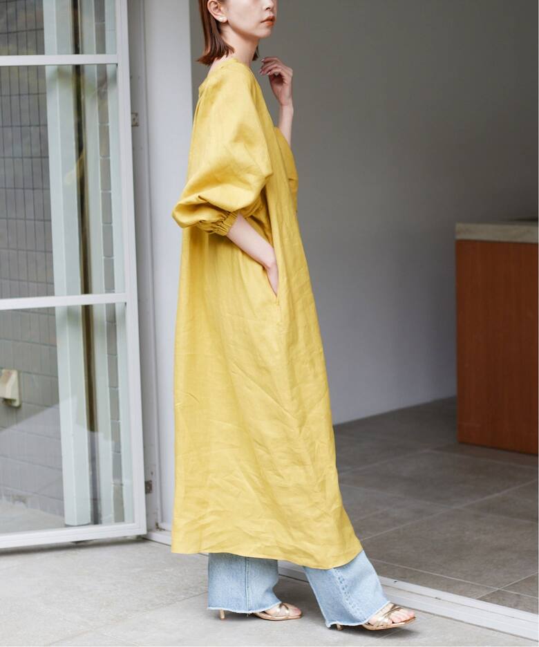 追加》ボリュームスリーブリネンワンピース（ワンピース）｜SLOBE IENA  