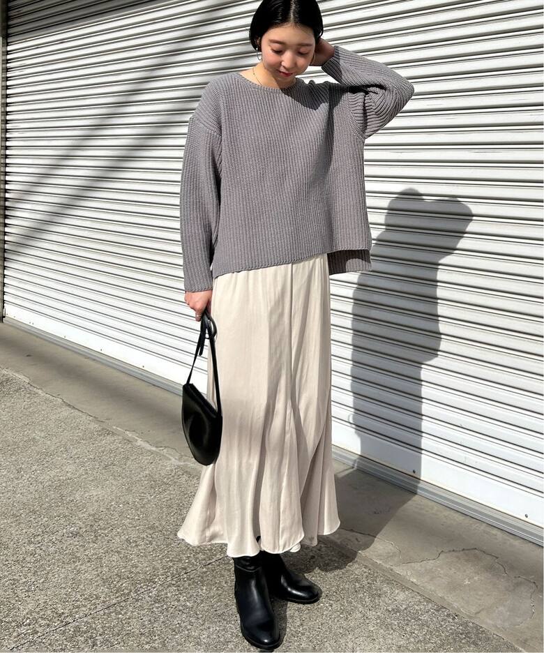 2枚セット》畦ニット×キャミワンピースセット（ワンピース）｜SLOBE  