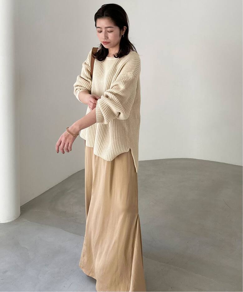 2枚セット》畦ニット×キャミワンピースセット（ワンピース）｜SLOBE  