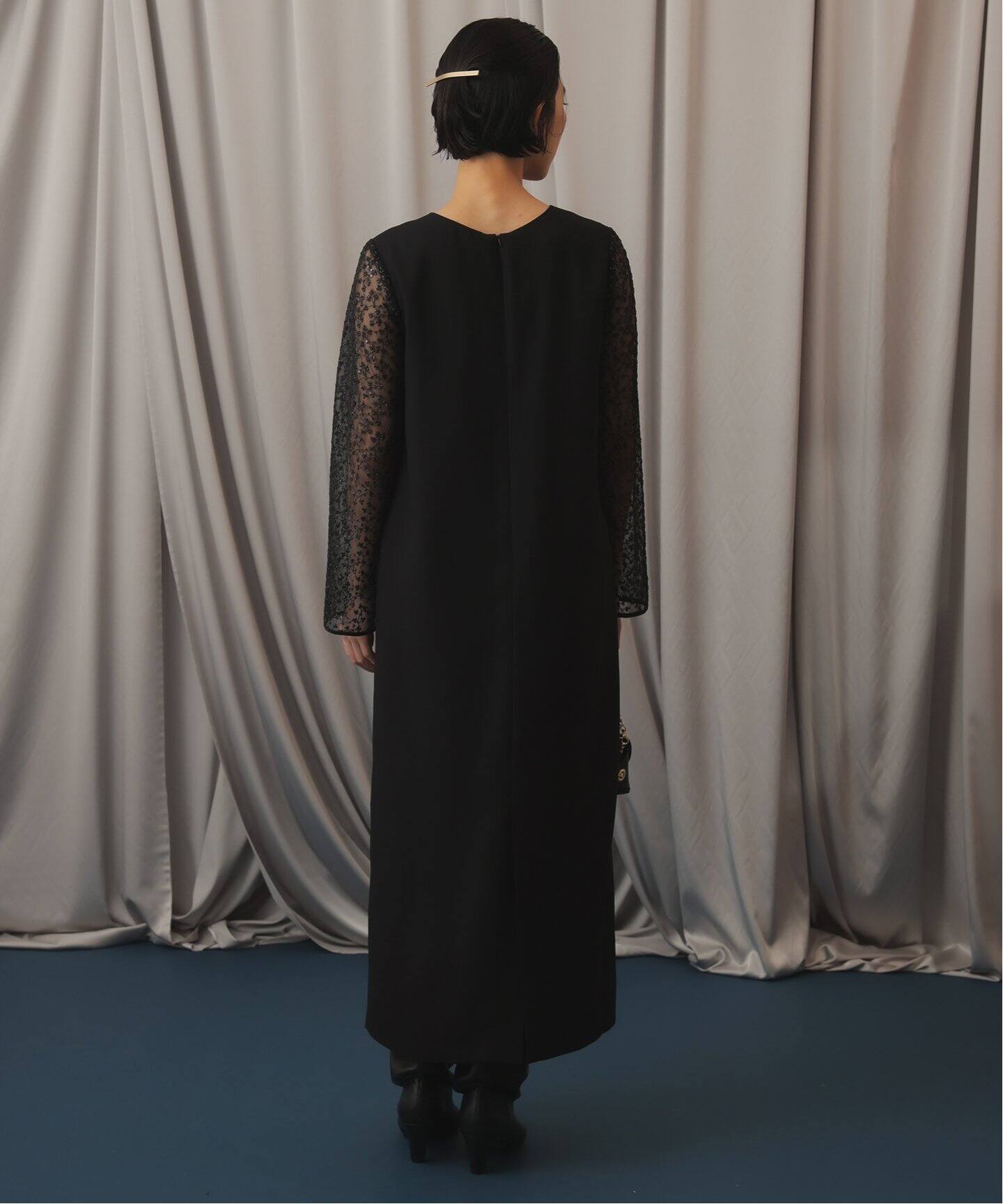 habiスパンコールレーススリーブドレス（ワンピース）｜SLOBE IENA  