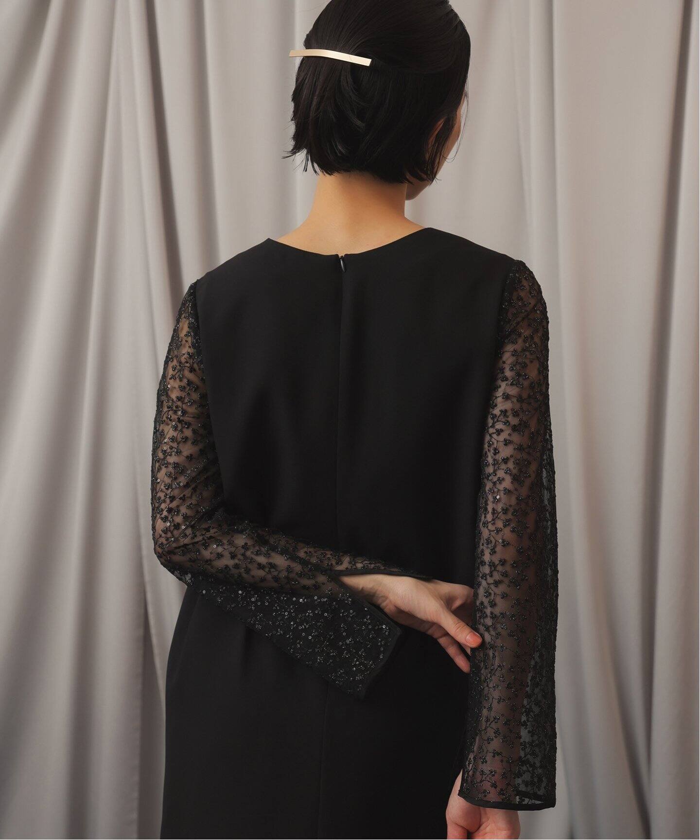 habiスパンコールレーススリーブドレス（ワンピース）｜SLOBE IENA  