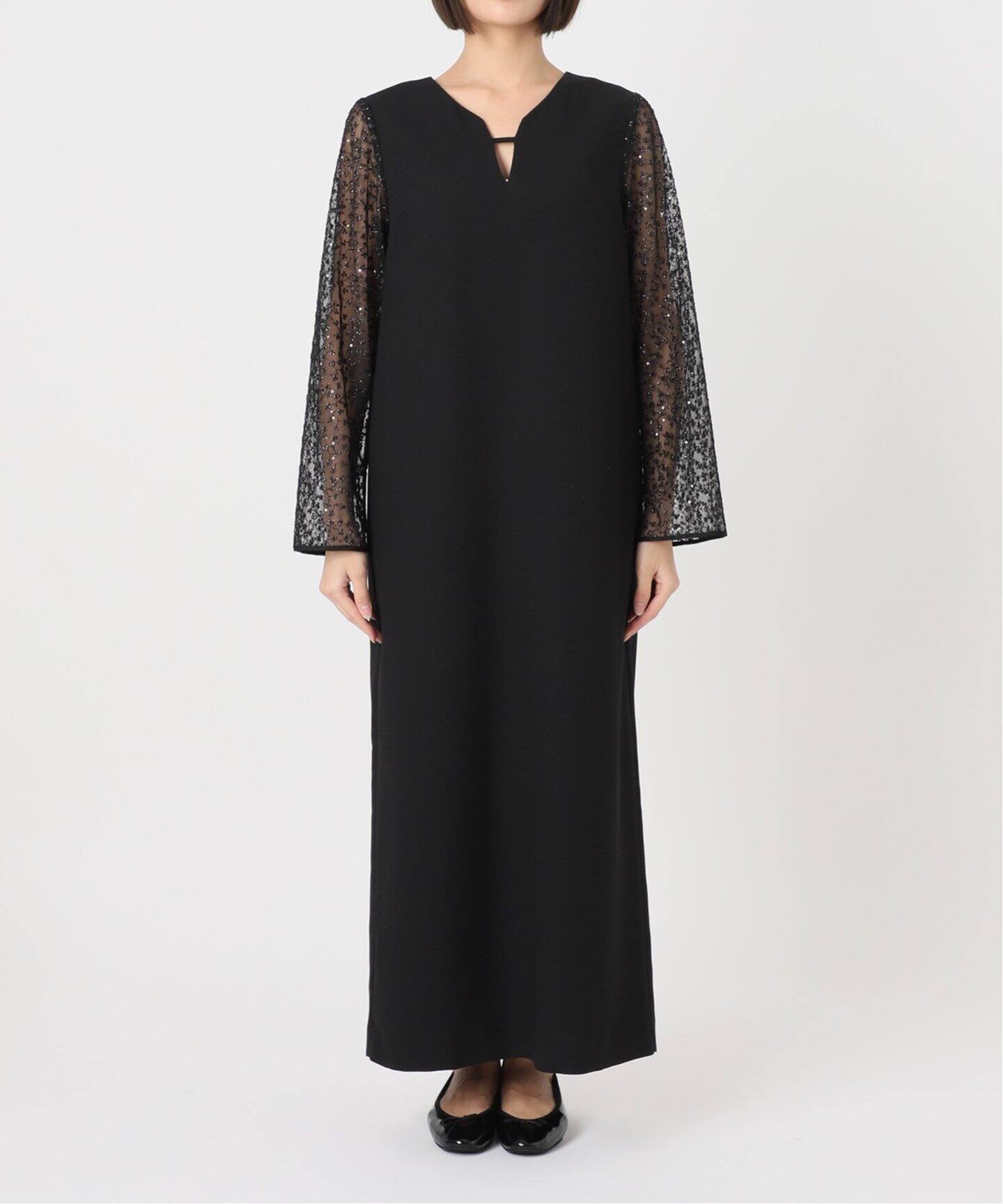 habiスパンコールレーススリーブドレス（ワンピース）｜SLOBE IENA  