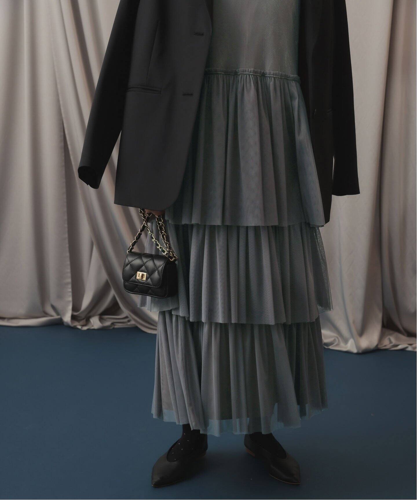 habiチュールフリルティアードドレス（ワンピース）｜SLOBE IENA  