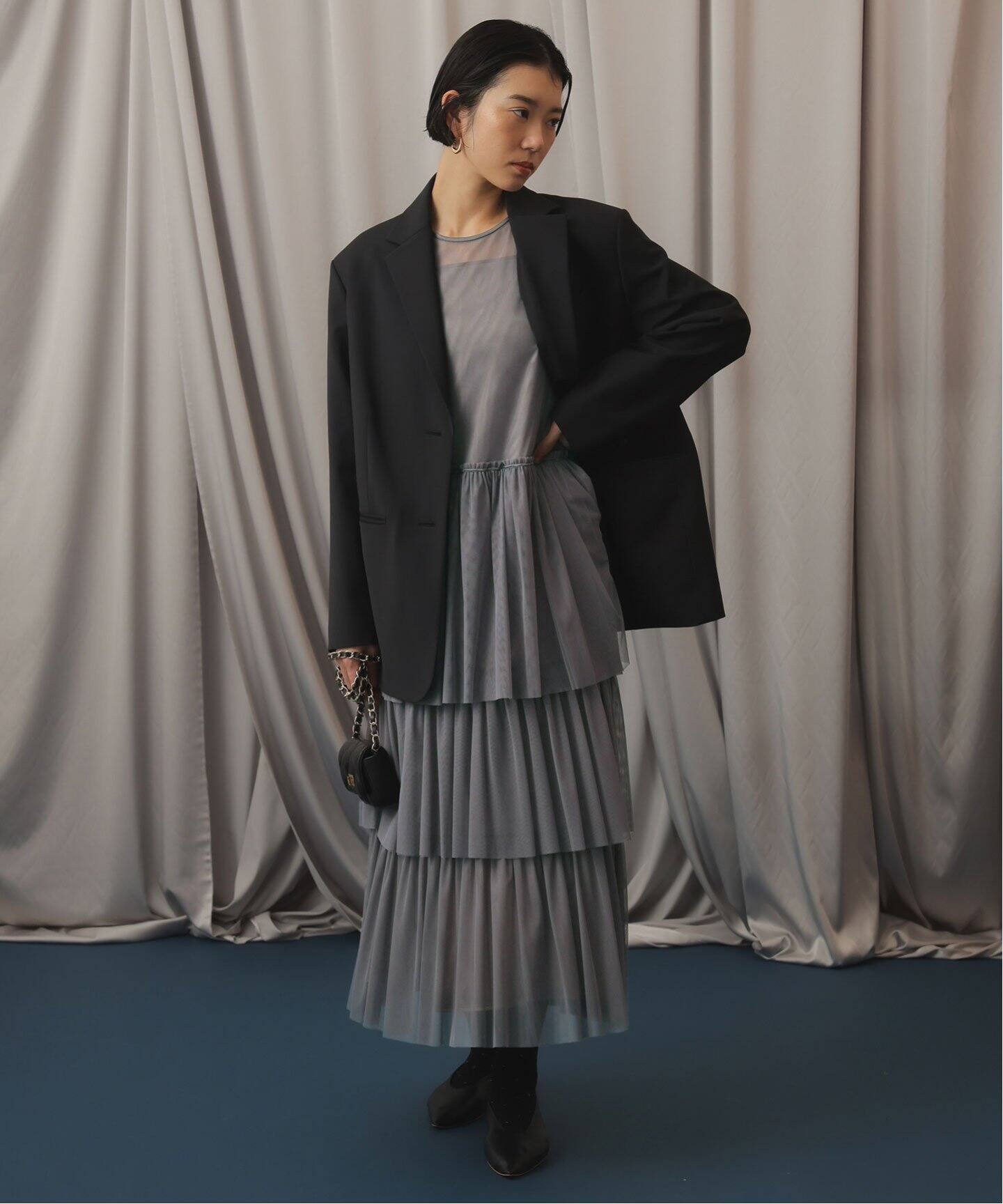 habiチュールフリルティアードドレス（ワンピース）｜SLOBE IENA  