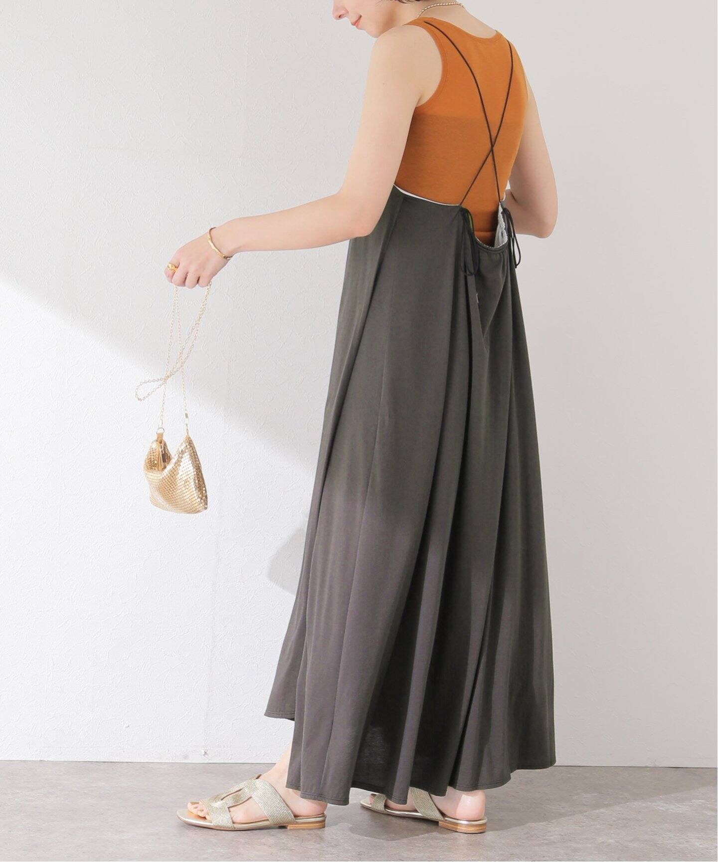 ESLOW / エスロー】LAYERED CAMISOLEDRESSワンピース（ワンピース 