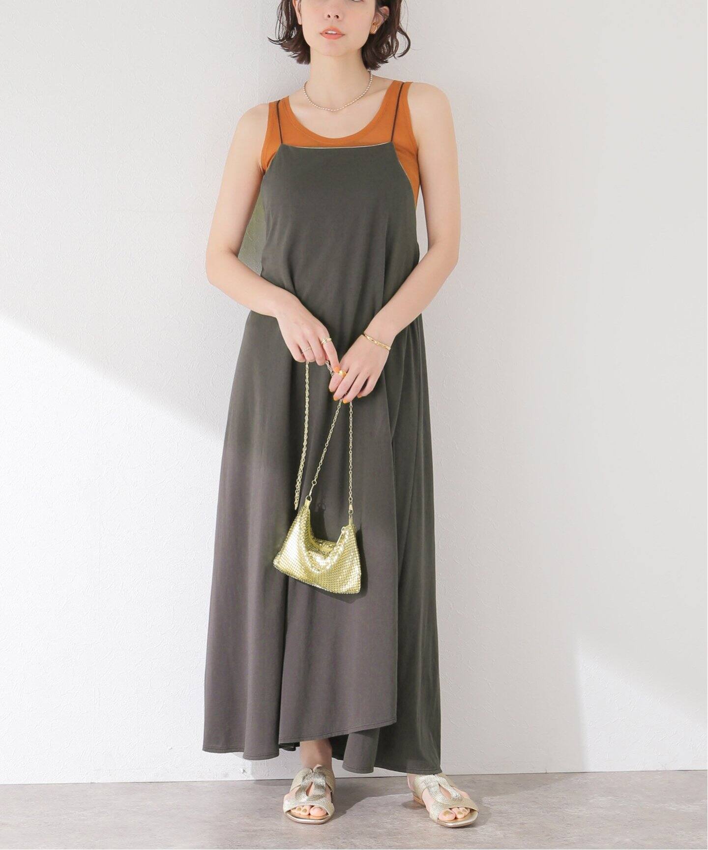ESLOW / エスロー】LAYERED CAMISOLEDRESSワンピース（ワンピース 
