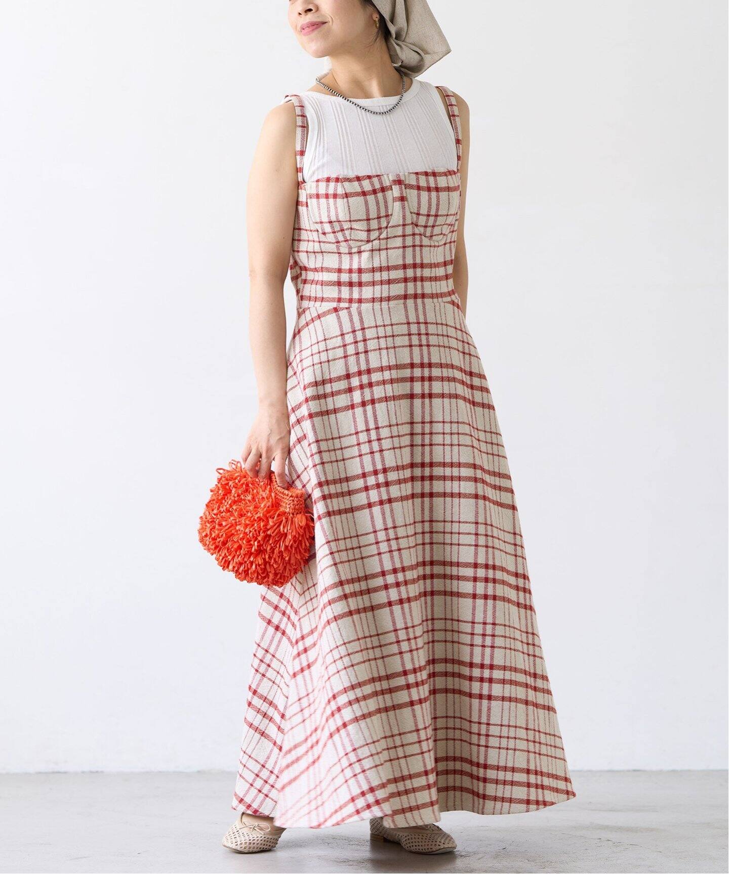 IENA LA BOUCLE クロスチェック キャミカップドレス - その他