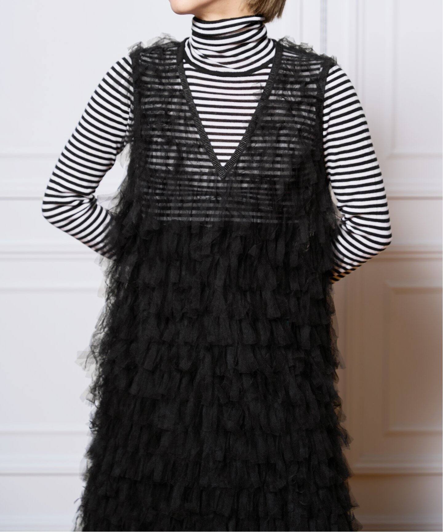 IENA LA BOUCLE チュールフリンジシフトドレス（ワンピース）｜IENA  