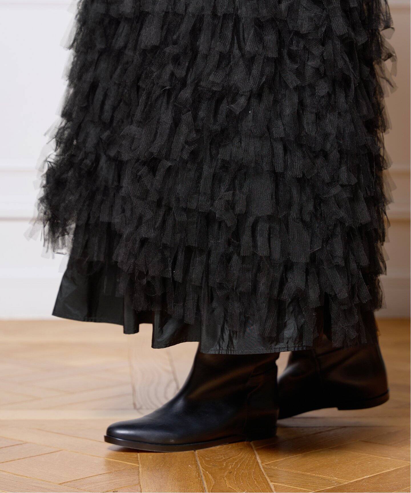 IENA LA BOUCLE チュールフリンジシフトドレス（ワンピース）｜IENA  