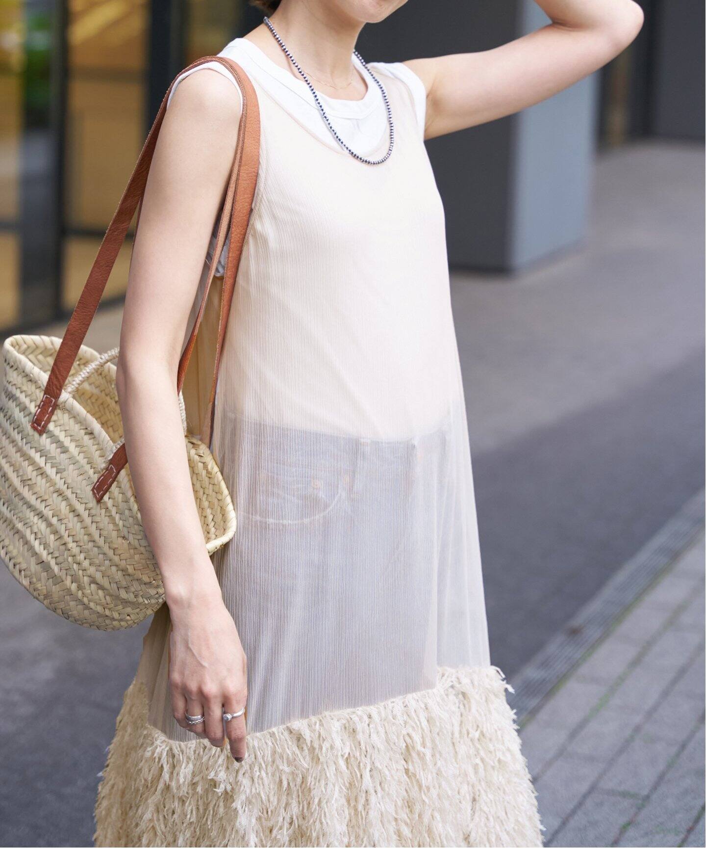 IENA LA BOUCLE フェザーヤーンフレアドレス（ワンピース）｜IENA  