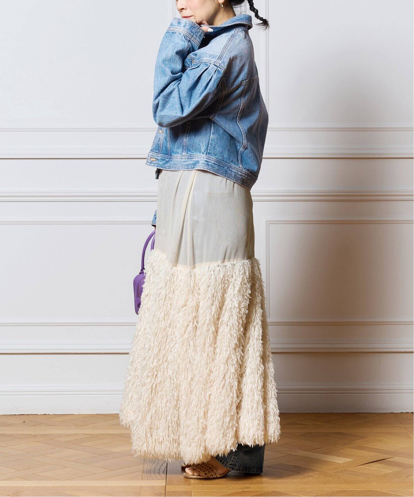 IENA LA BOUCLE フェザーヤーンフレアドレス（ワンピース）｜IENA  