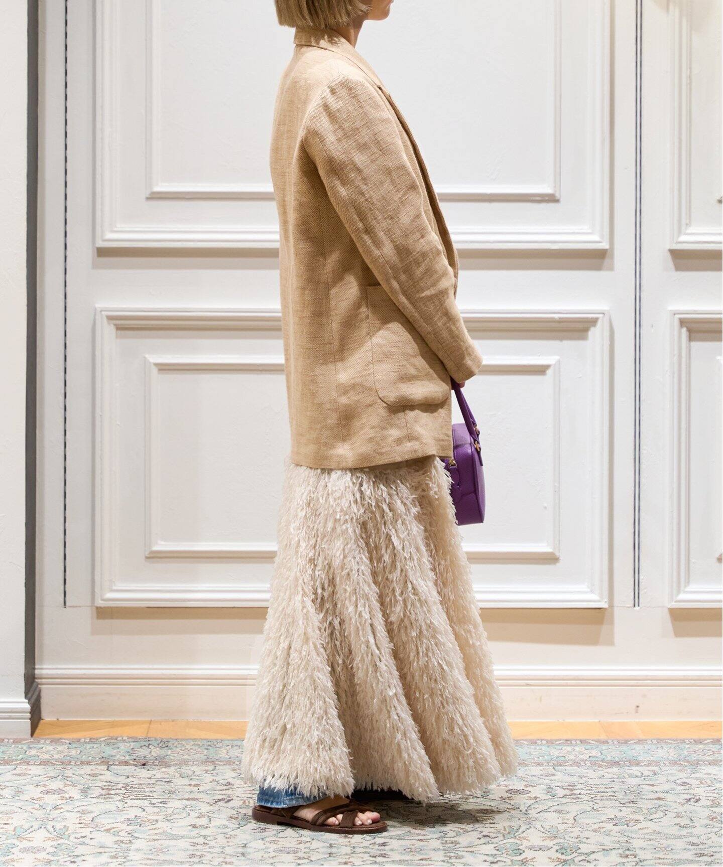 IENA LA BOUCLE フェザーヤーンフレアドレス（ワンピース）｜IENA  