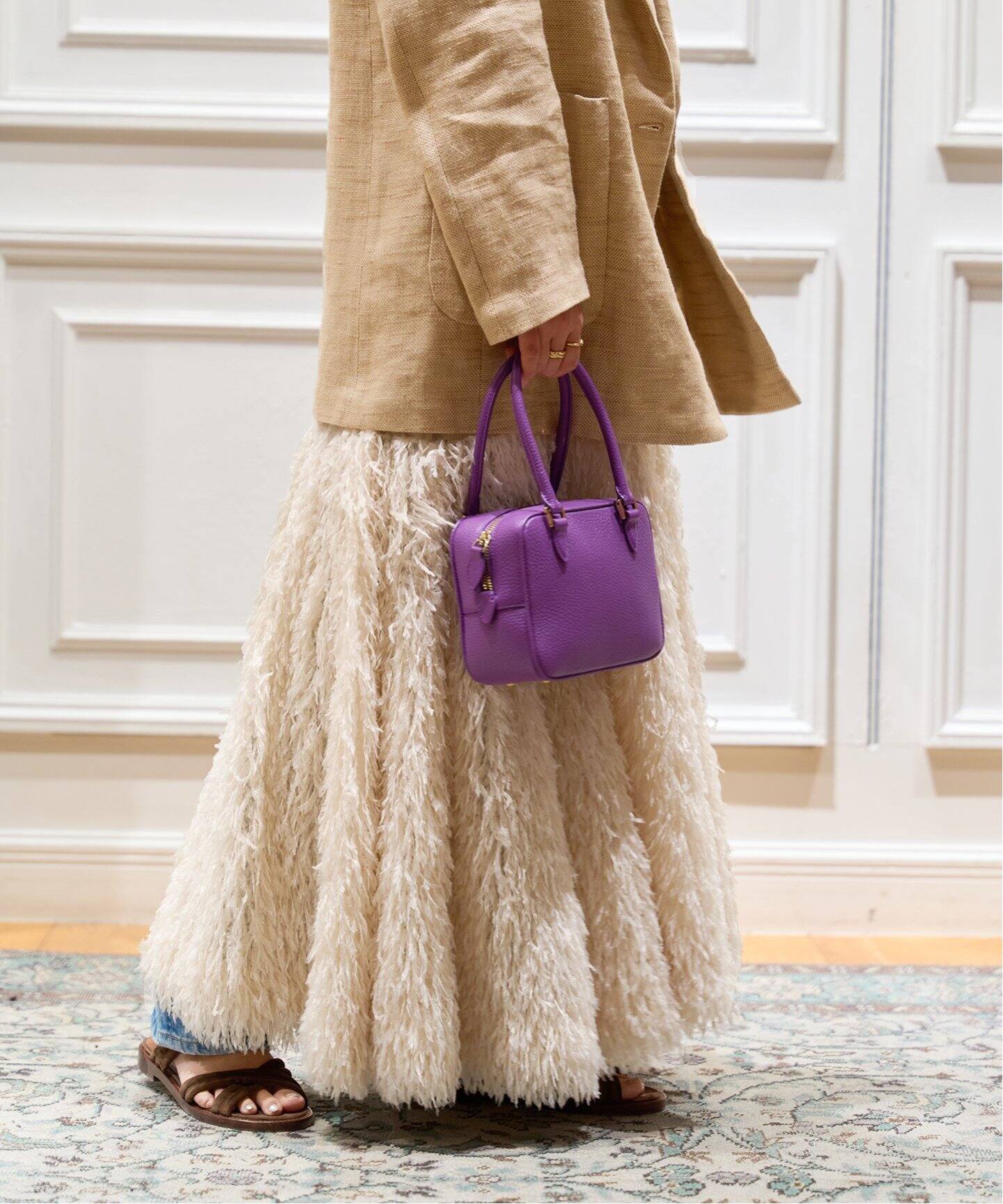 IENA LA BOUCLE フェザーヤーンフレアドレス（ワンピース）｜IENA  