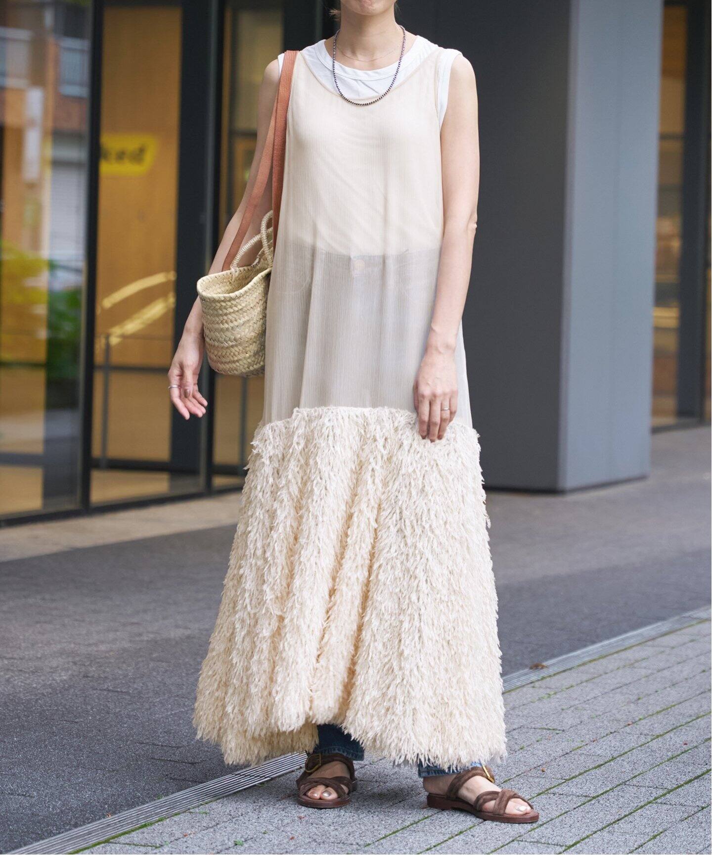 IENA LA BOUCLE フェザーヤーンフレアドレス（ワンピース）｜IENA  