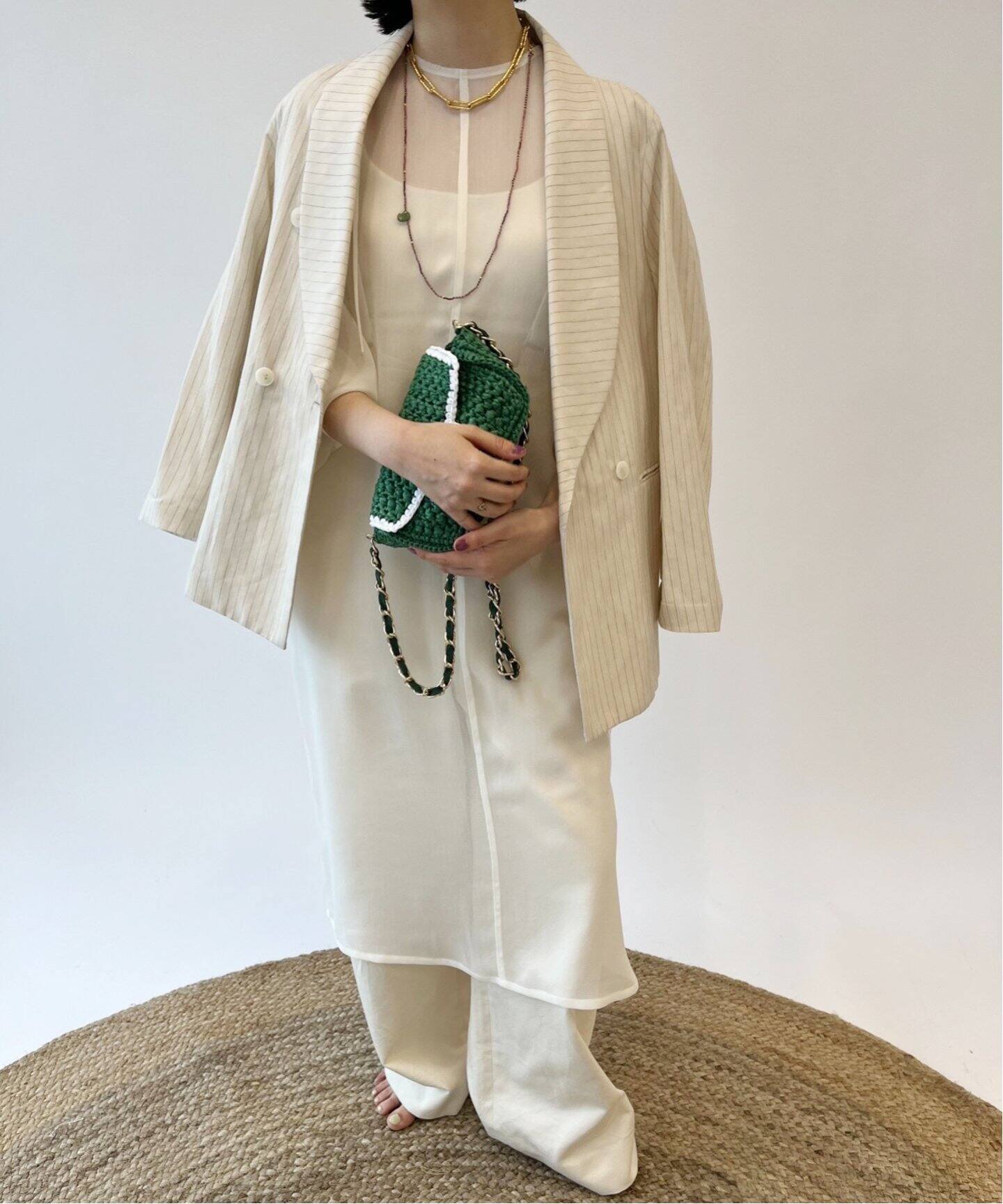 IENA LA BOUCLE ジョーゼット×リブワンピース（ワンピース）｜IENA 