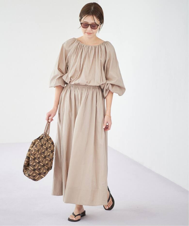Lawn ブラウジング ギャザーワンピース（ワンピース）｜Plage  
