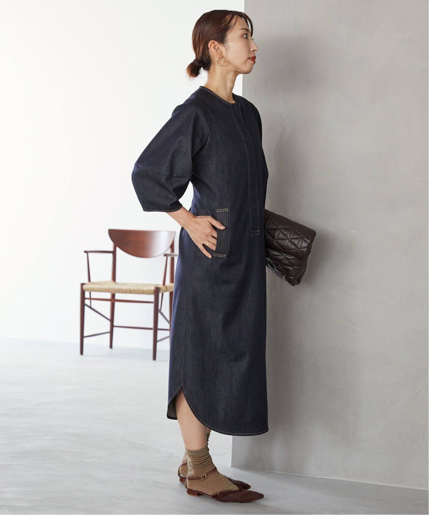 COTTON SILK DENIMワンピース（ワンピース）｜VERMEIL par iena 