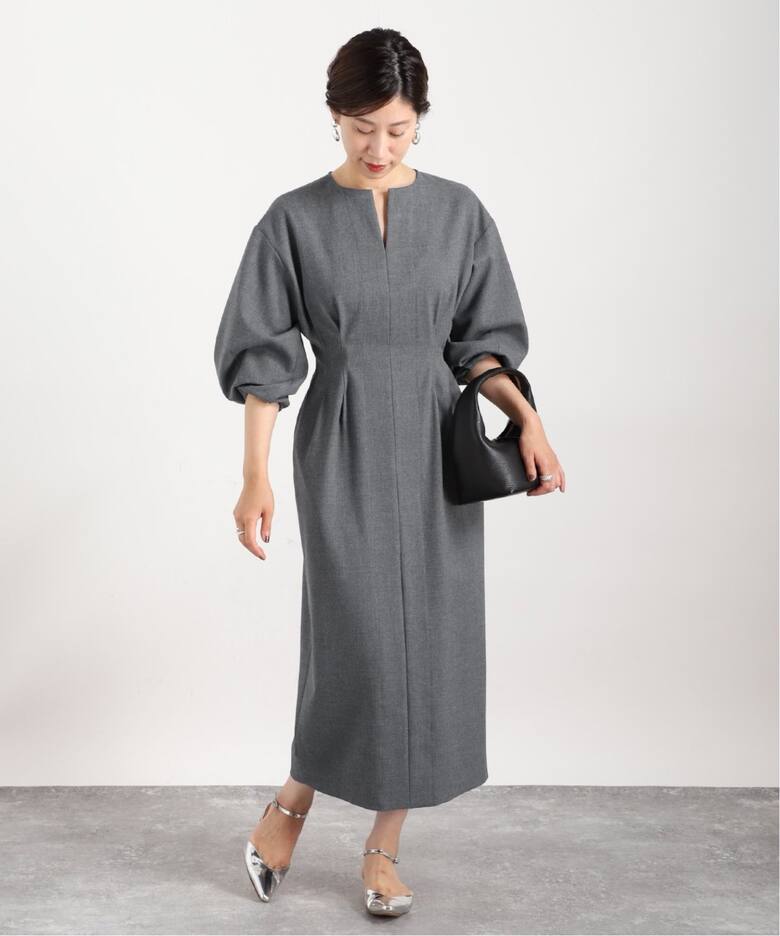 追加》P/Ryツイルウエストシェイプワンピース（ワンピース）｜VERMEIL  