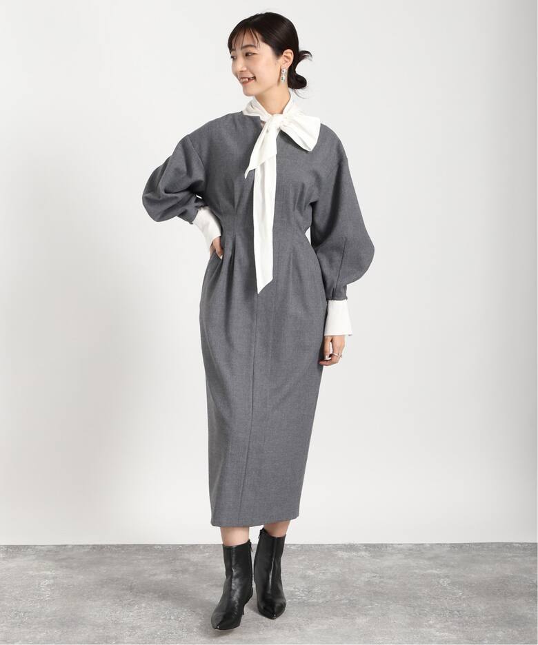 追加》P/Ryツイルウエストシェイプワンピース（ワンピース）｜VERMEIL  