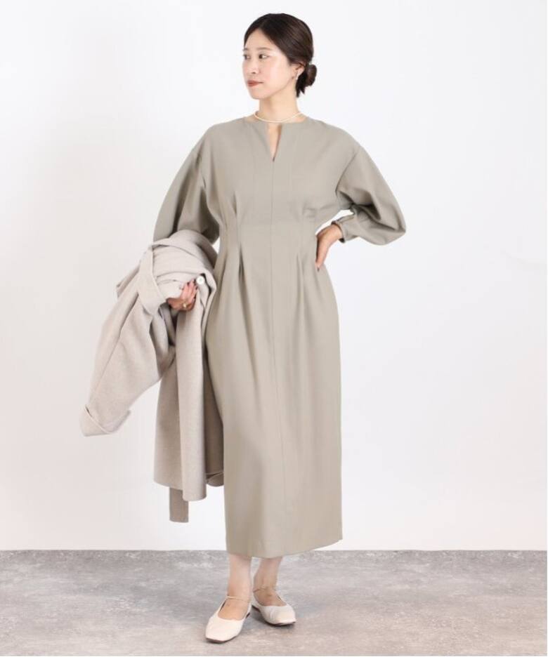 追加》P/Ryツイルウエストシェイプワンピース（ワンピース）｜VERMEIL  