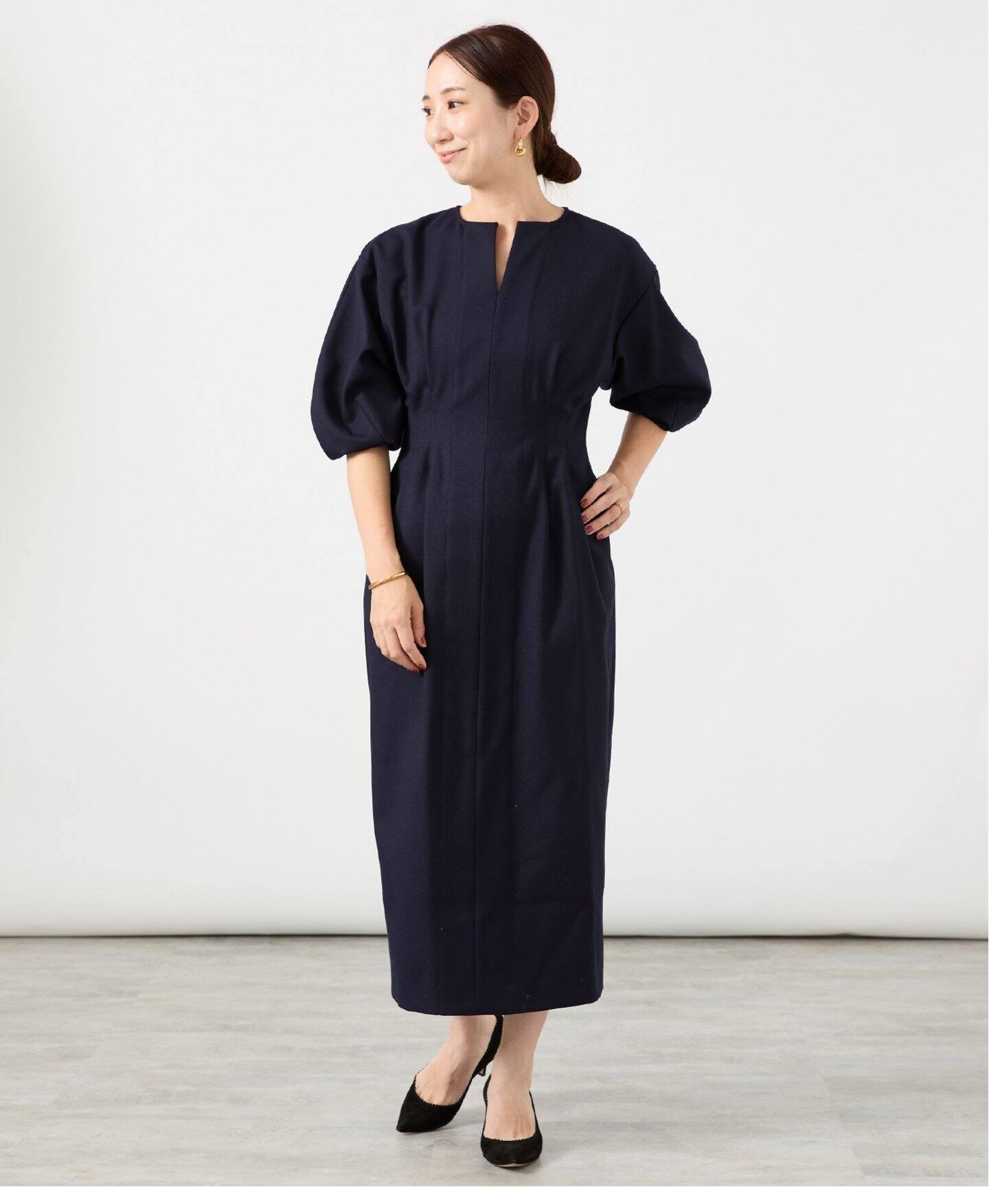 追加2》P/Ryツイルウエストシェイプワンピース（ワンピース）｜VERMEIL  