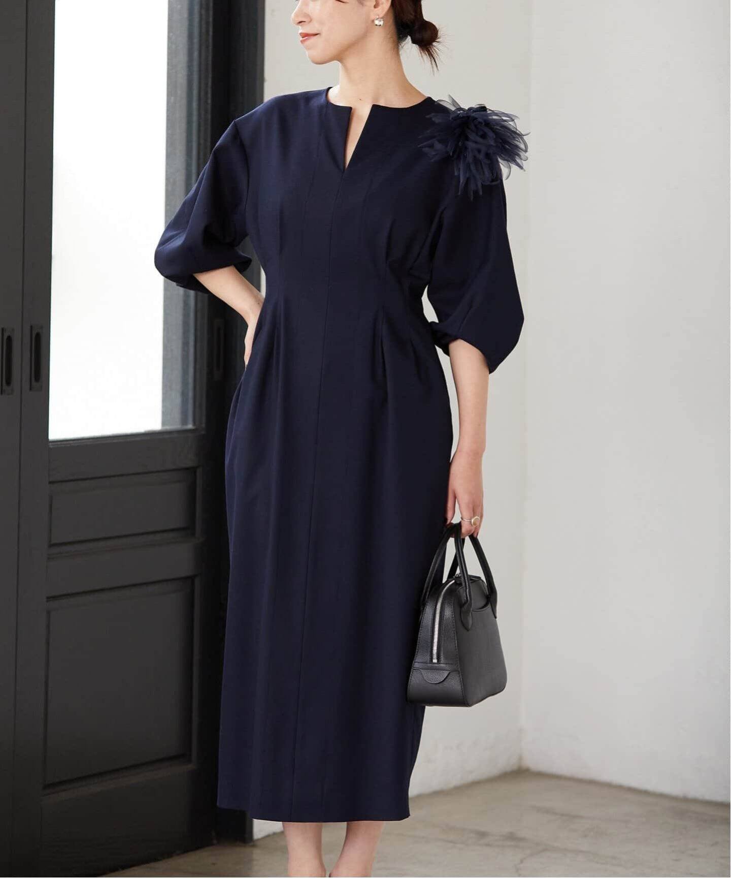 新品☆＆NAVY カーブネックワンピース イエナ（＆NAVY】いよいよ人気の  