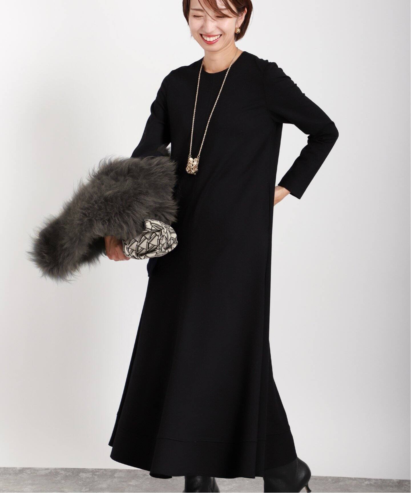 ポンチクルーネックワンピース（ワンピース）｜VERMEIL par iena  