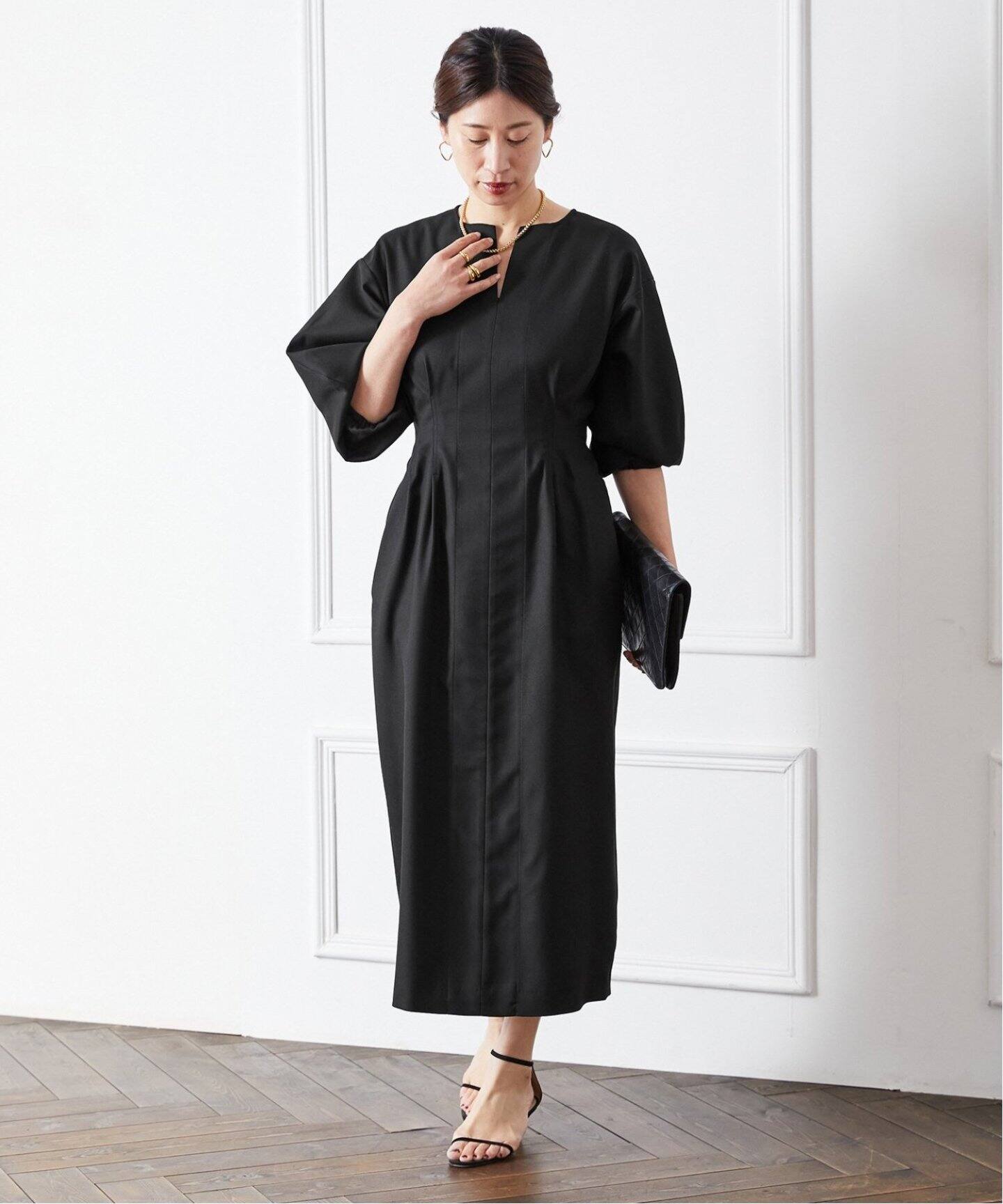 追加》P/Ryツイルウエストシェイプワンピース（ワンピース）｜VERMEIL  