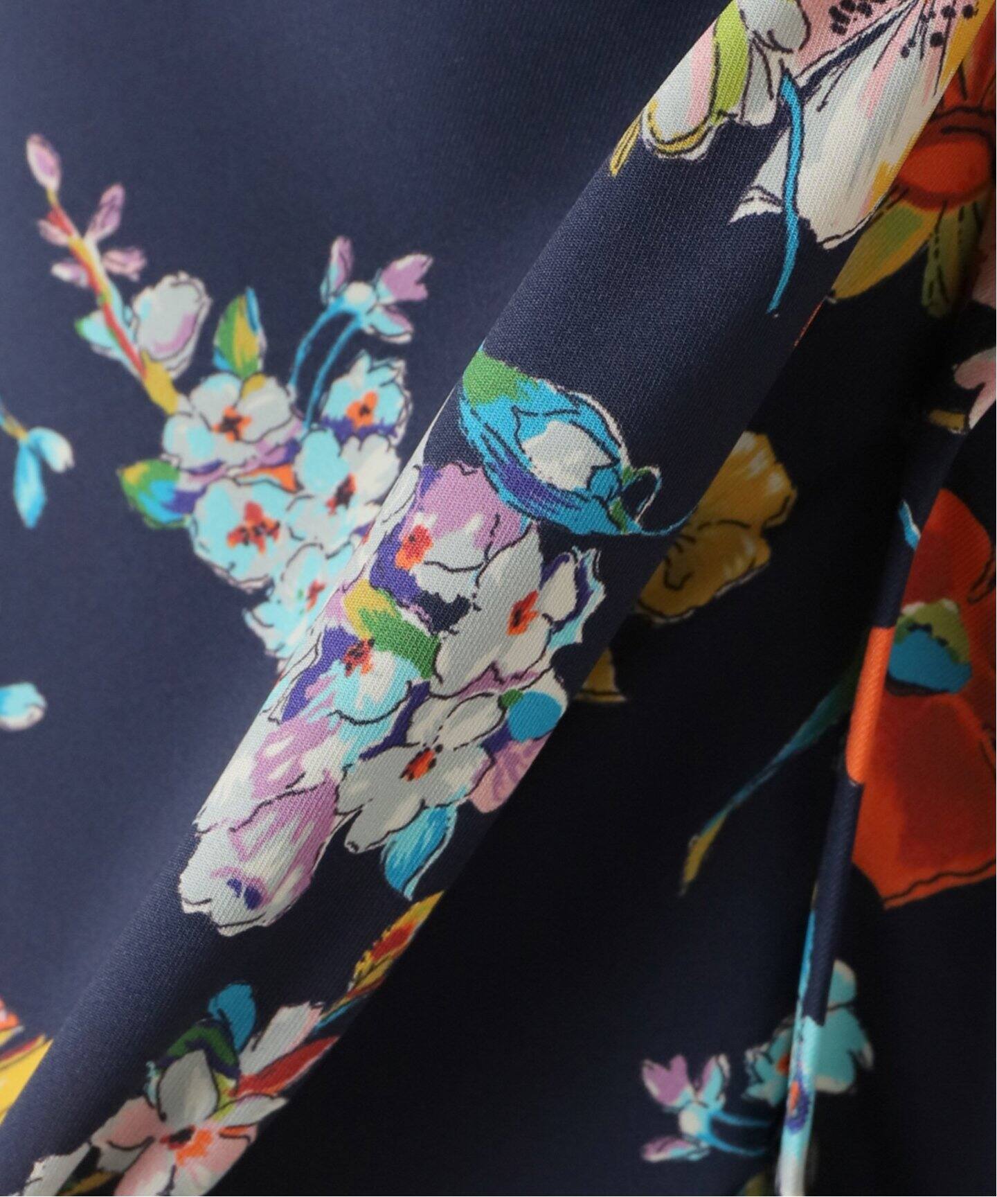 フラワープリントバンドカラーシャツワンピース（ワンピース  