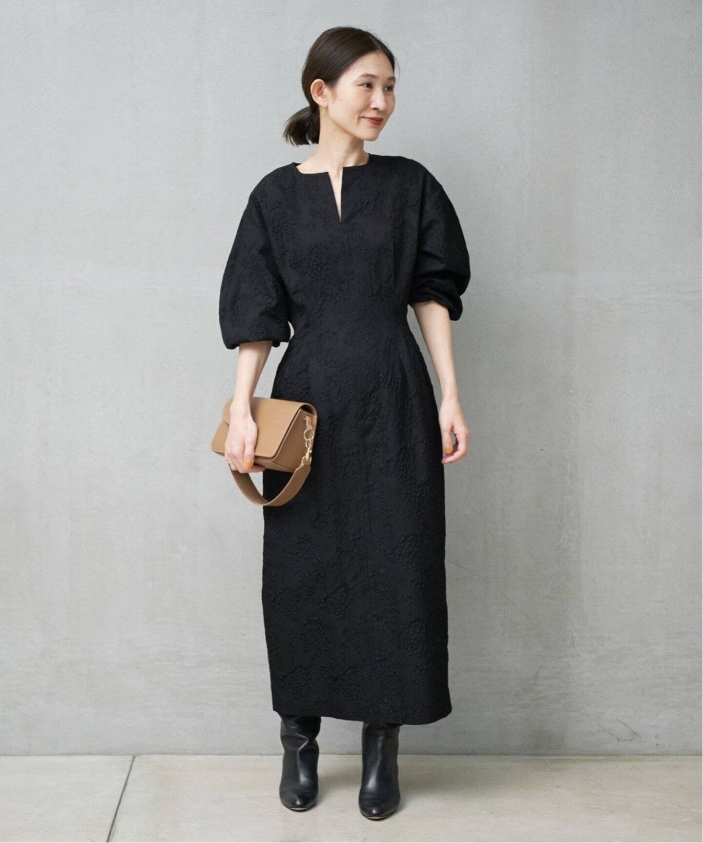 追加》ジャガードウエストシェイプワンピース（ワンピース）｜VERMEIL  