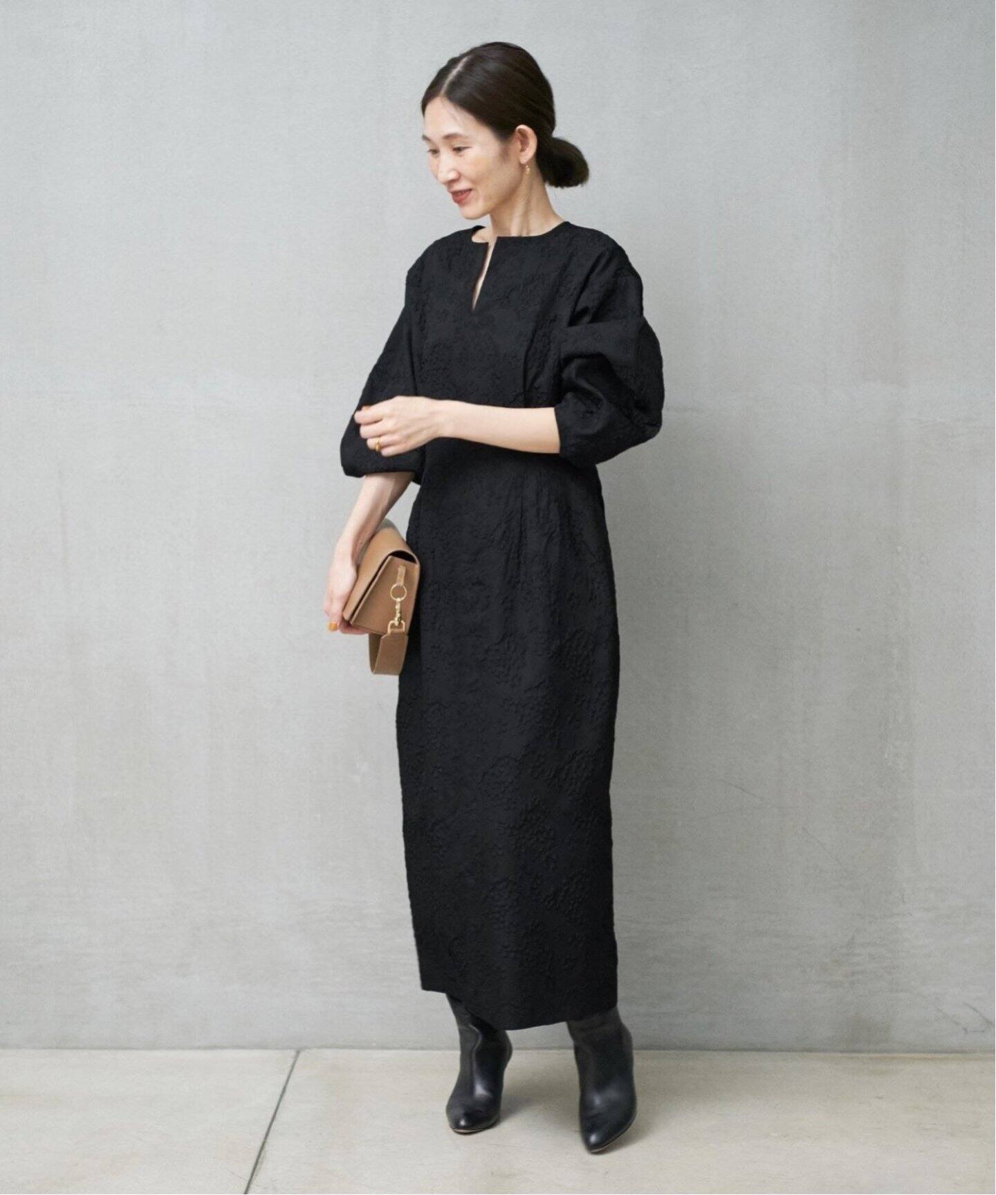 追加》ジャガードウエストシェイプワンピース（ワンピース）｜VERMEIL  