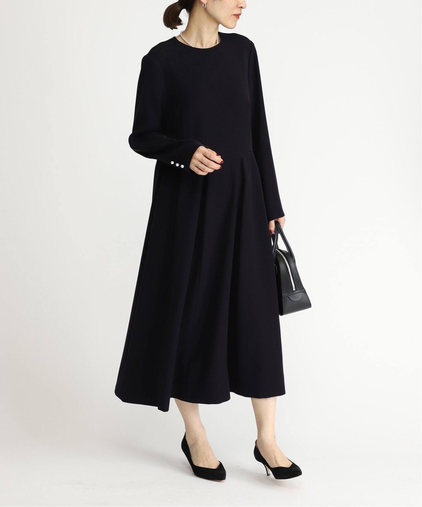 追加》バックサテンフレアワンピース（ワンピース）｜VERMEIL par iena  