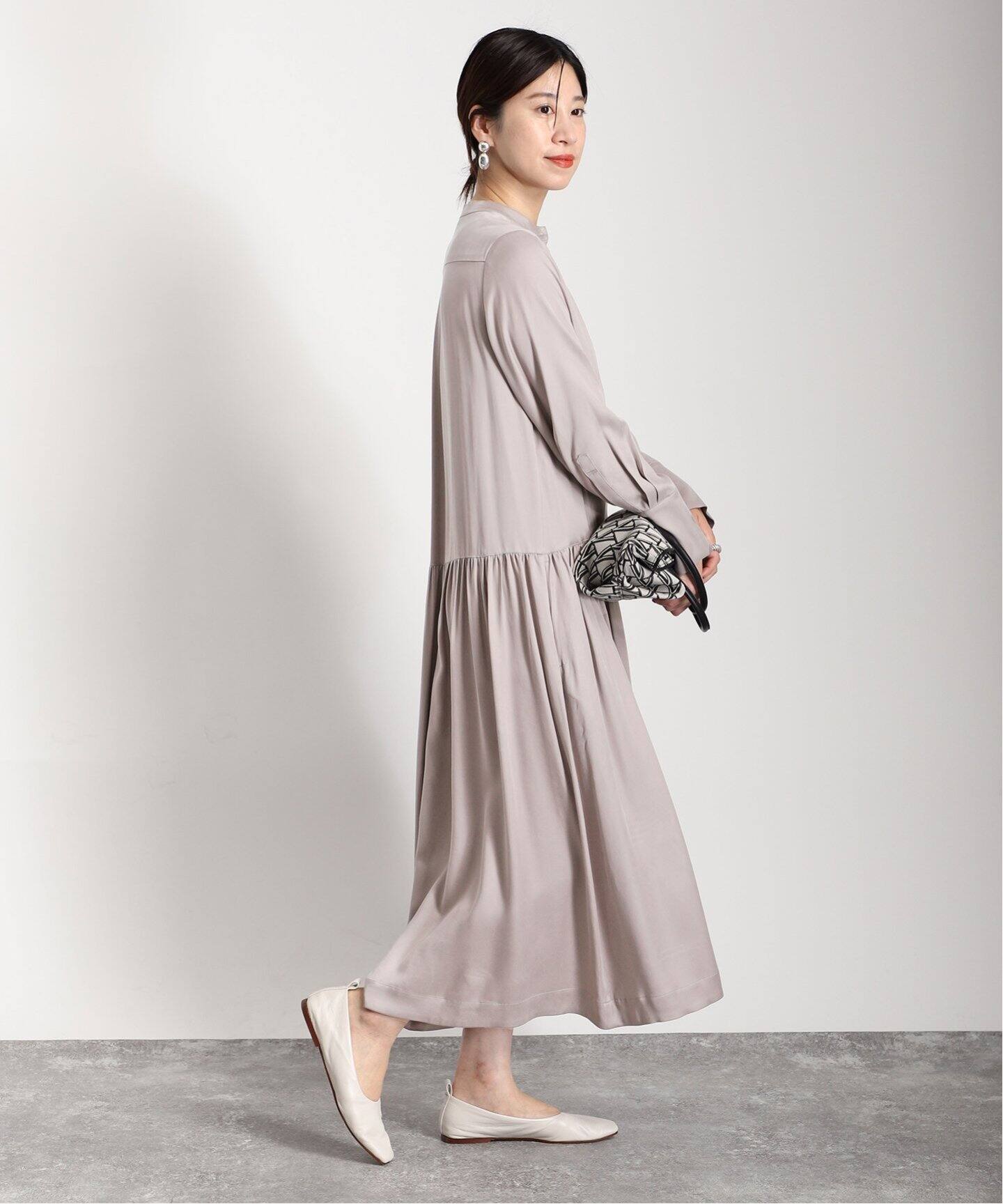 キュプラフィブリルギャザーワンピース（ワンピース）｜VERMEIL par  