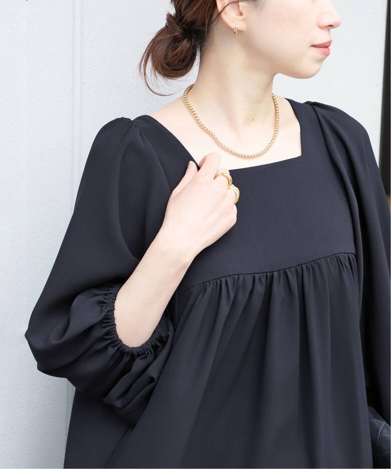 ジョーゼットスクエアネックワンピース（ワンピース）｜VERMEIL par  