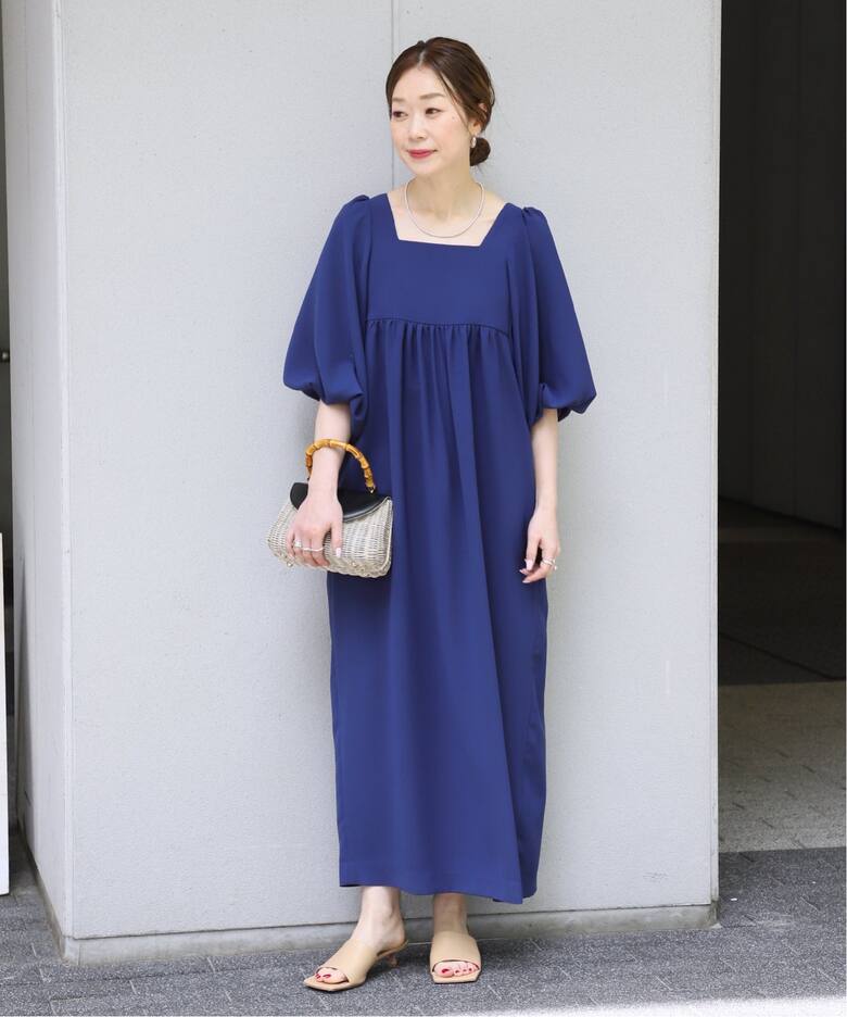 ジョーゼットスクエアネックワンピース（ワンピース）｜VERMEIL par  