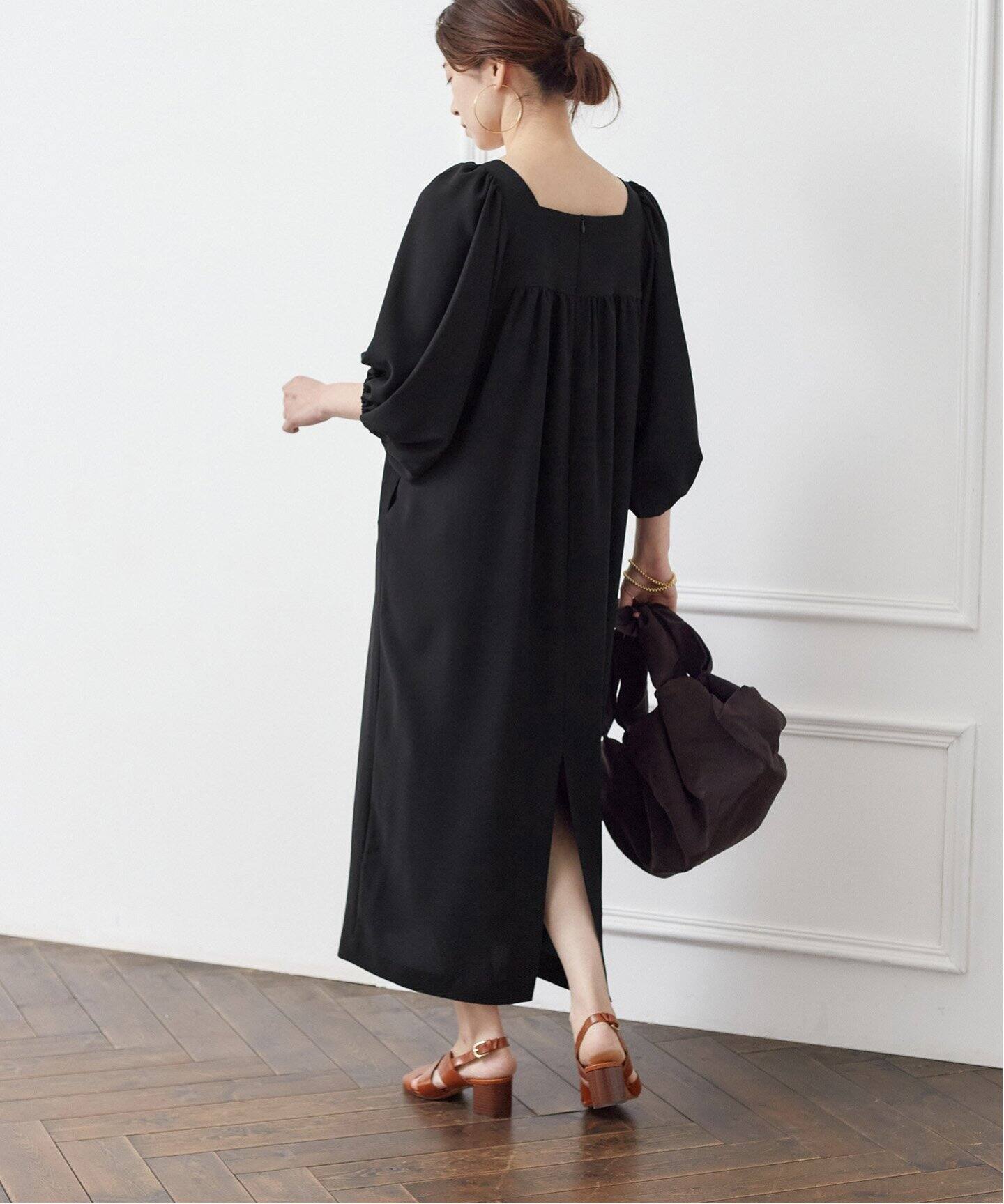 ジョーゼットスクエアネックワンピース（ワンピース）｜VERMEIL par  