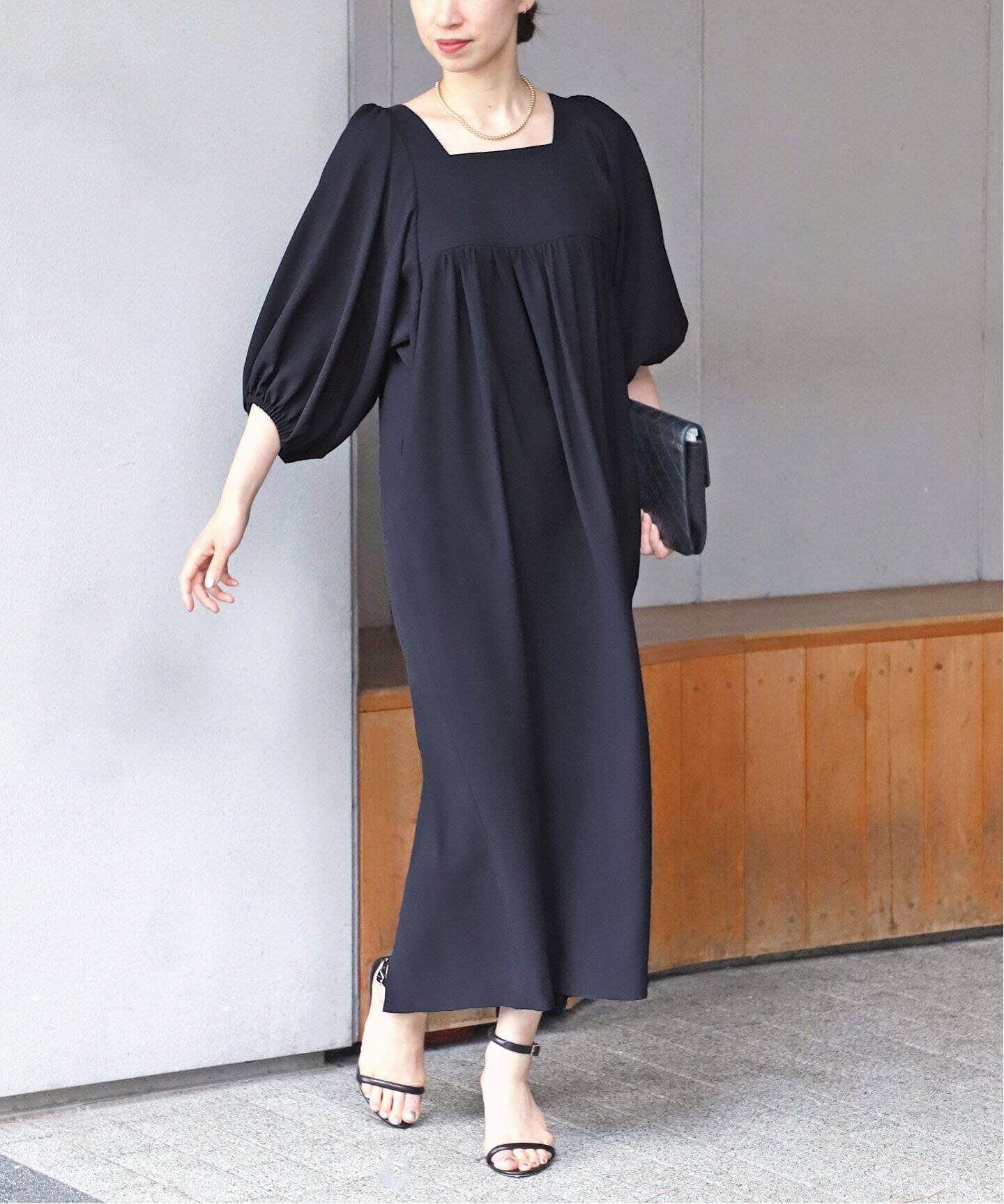 ジョーゼットスクエアネックワンピース（ワンピース）｜VERMEIL par  