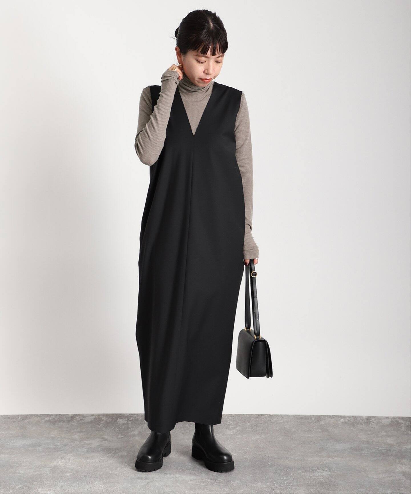 イエナ ウールリネンVネックマキシワンピース （イエナ 23SS ウール  