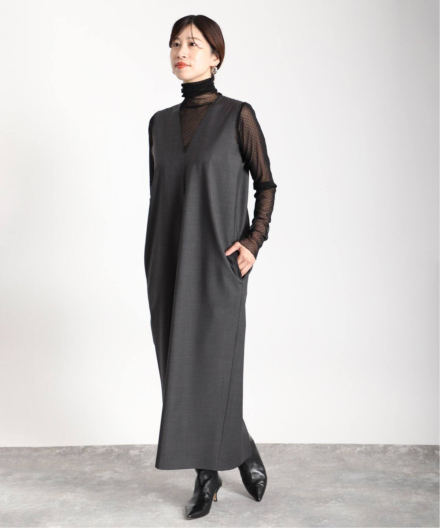 ロングVネックワンピース（ワンピース）｜VERMEIL par iena  