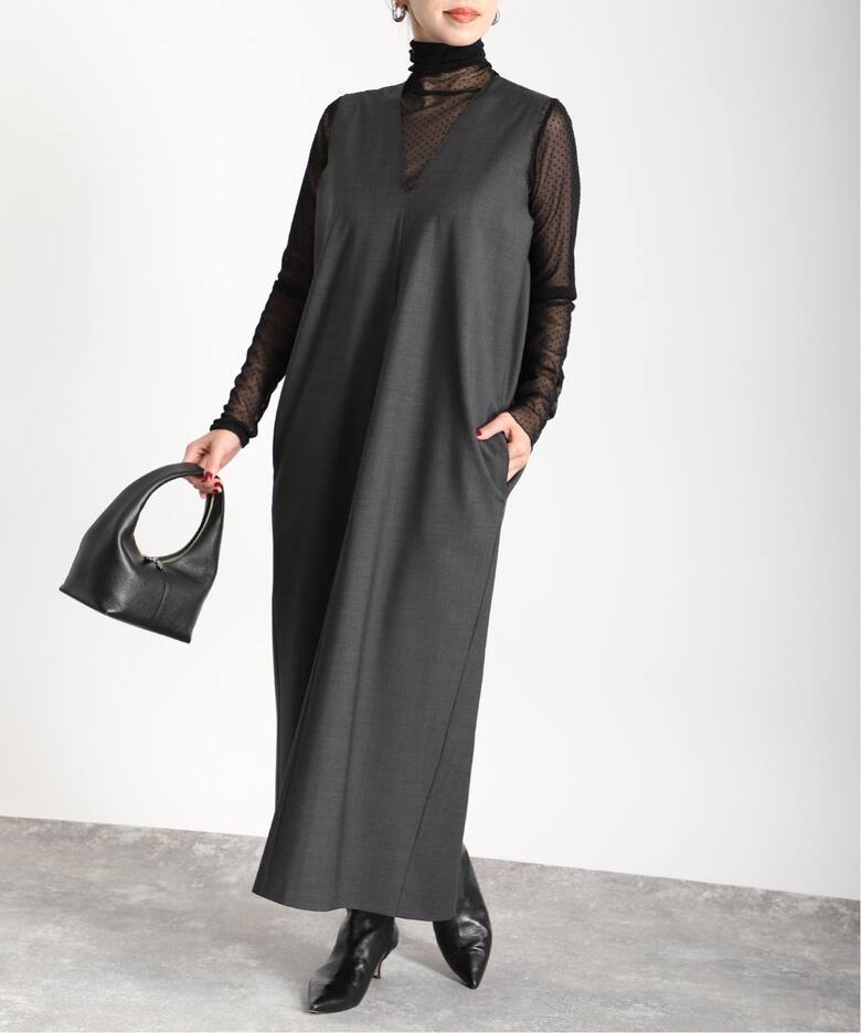 ロングVネックワンピース（ワンピース）｜VERMEIL par iena  