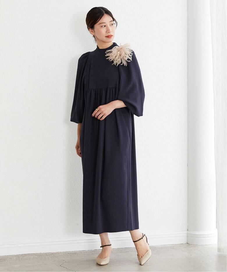 追加》アセテートバックサテンジョーゼットワンピース（ワンピース  